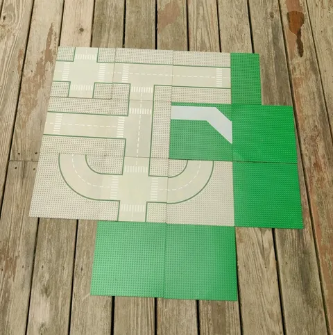 Vintage Lego Baseplates 8 Gray City Roads 6 Green Base Plate