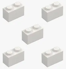 5 New LEGO White 1x2 Bricks 3004 block castle city 2x1 building bock 300401