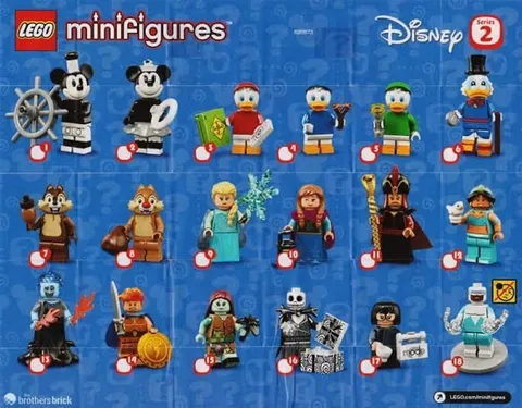LEGO MiniFigures 71024 Disney series 2 - Complete Full Set 18 - Like New