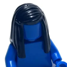 Lego - Minifigure Hair - Black, Over Shoulder, Side Part, Bangs, Female