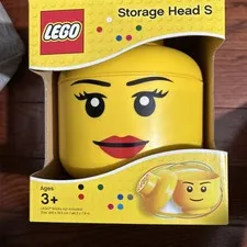 NIB LEGO STORAGE HEAD SMALL GIRL YELLOW