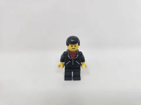 Lego Mini Figure Suit with 3 Buttons Black Black Legs Black Male HairItem trn083