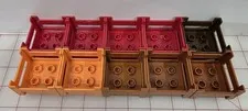 Lego Duplo Crate Items Storage Crates Red Brown Orange Lot Of 10