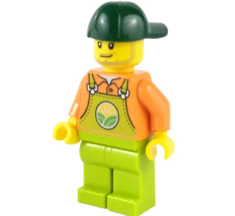 LEGO®  CITY Farmer Male Lime Overalls over Orange Shirt Minifigure™ cty1478