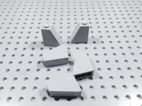 LEGO Lot of 5 Light Bluish Gray 2x1x2 Slopes BC