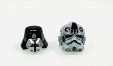 Lot 2 Custom LEGO Star Wars Imperial Trooper & Clone Trooper Helmets