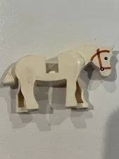 Vintage 1984 Lego White Horse Figure Moveable Neck RARE for Play Knights Castle
