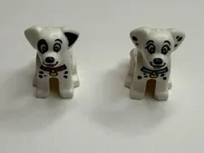 Lego Animal Dalmatian Sitting Lot Of 2 Different Collars 