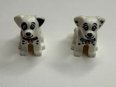 Lego Animal Dalmatian Sitting Lot Of 2 Different Collars 