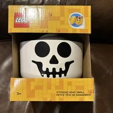 LEGO Storage Head Small White Skeleton Design Stackable LEGO for Halloween 🎃👻