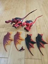 Lego Dragon Figure Dark Red Black Fantasy Era Castle 7093 70403  Parts Lot