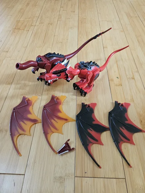 Lego Dragon Figure Dark Red Black Fantasy Era Castle 7093 70403  Parts Lot