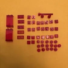 LEGO Lot Of VTG RED Transparent Pieces (51)