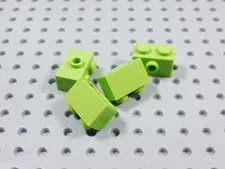LEGO Lot of 4 Lime Green 1x2 Bricks w/ Side Stud BM
