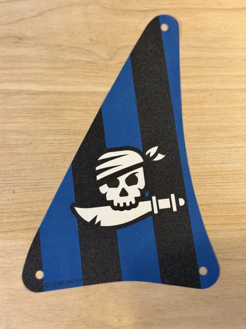 1x LEGO Fabric Sail 15x22 Black Blue Ship Triangle Skull 7072 sailbb37 Uk Seller