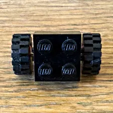 LEGO 2x2 Black Brick With Vehicle Wheels Attachment