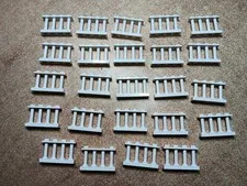 LEGO BULK LOT 24 WHITE FENCE SPINDLED 1X4X2 WITH STUDS ON TOP