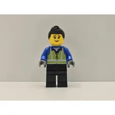 LEGO Holiday Minifigure Woman Blue Coat Lime Safety Vest hol279 New