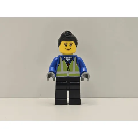 LEGO Holiday Minifigure Woman Blue Coat Lime Safety Vest hol279 New