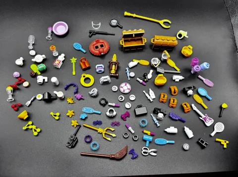 Lego Minifigure And friends Accessories Lot Beauty Swim Food Treasure