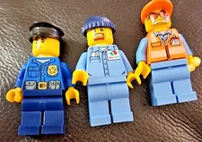 Lot 3 Lego Mini Figures City Workers Police Officers Bad Cops Lego Mini Figures
