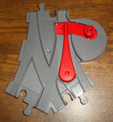 Lego Duplo Light Grey Train Railway Switch Plate Track Switcher #51943 Red