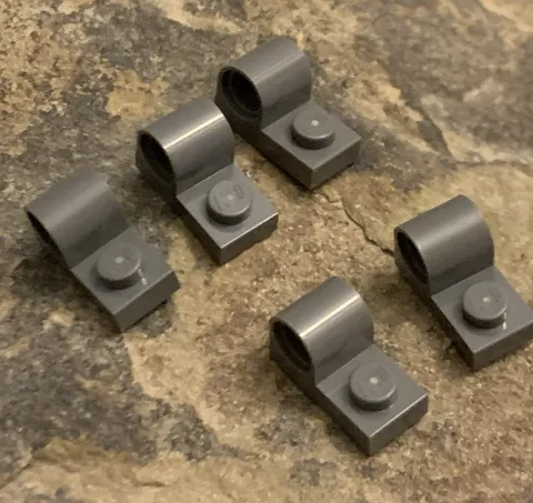 LEGO Parts 11458 1 x 2. Pin Hole on Top Choose Color. Dark Grey. 5 Total—Used
