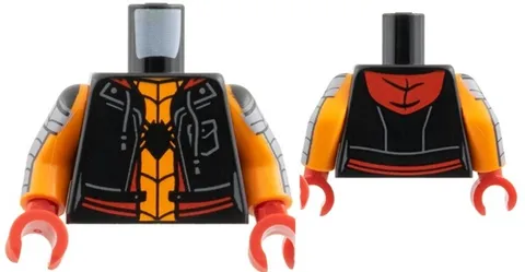 Lego NEW Black Minifigure Torso Hoodie Vest Webbing Spider-Man Sun-Spider sp8