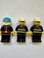 LEGO City Classic Firefighter Minifigure Lot of 3 Genuine White Helmets Visor