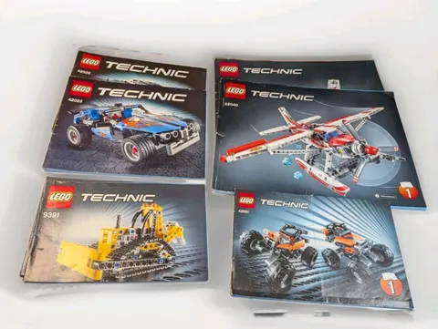 LEGO 4 Technic Vehicle Instruction Manuals  #42040 Plane/Jet #9391 Crane & More