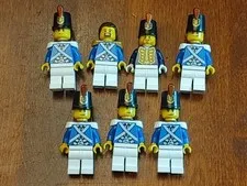 Lego 7 Minifigures Bluecoat Cavalry Soldier Sergeant Chess King USAnoCUSTOM fees