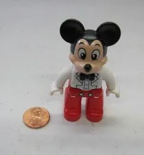 Lego Duplo MICKEY MOUSE FIGURE Disney White Jacket & Red Pants Tux Bow Tie