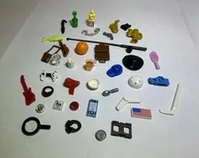 Lego Lot of 40 Minifigure Accessories City Hat Phone Fishing Ball Bag New 
