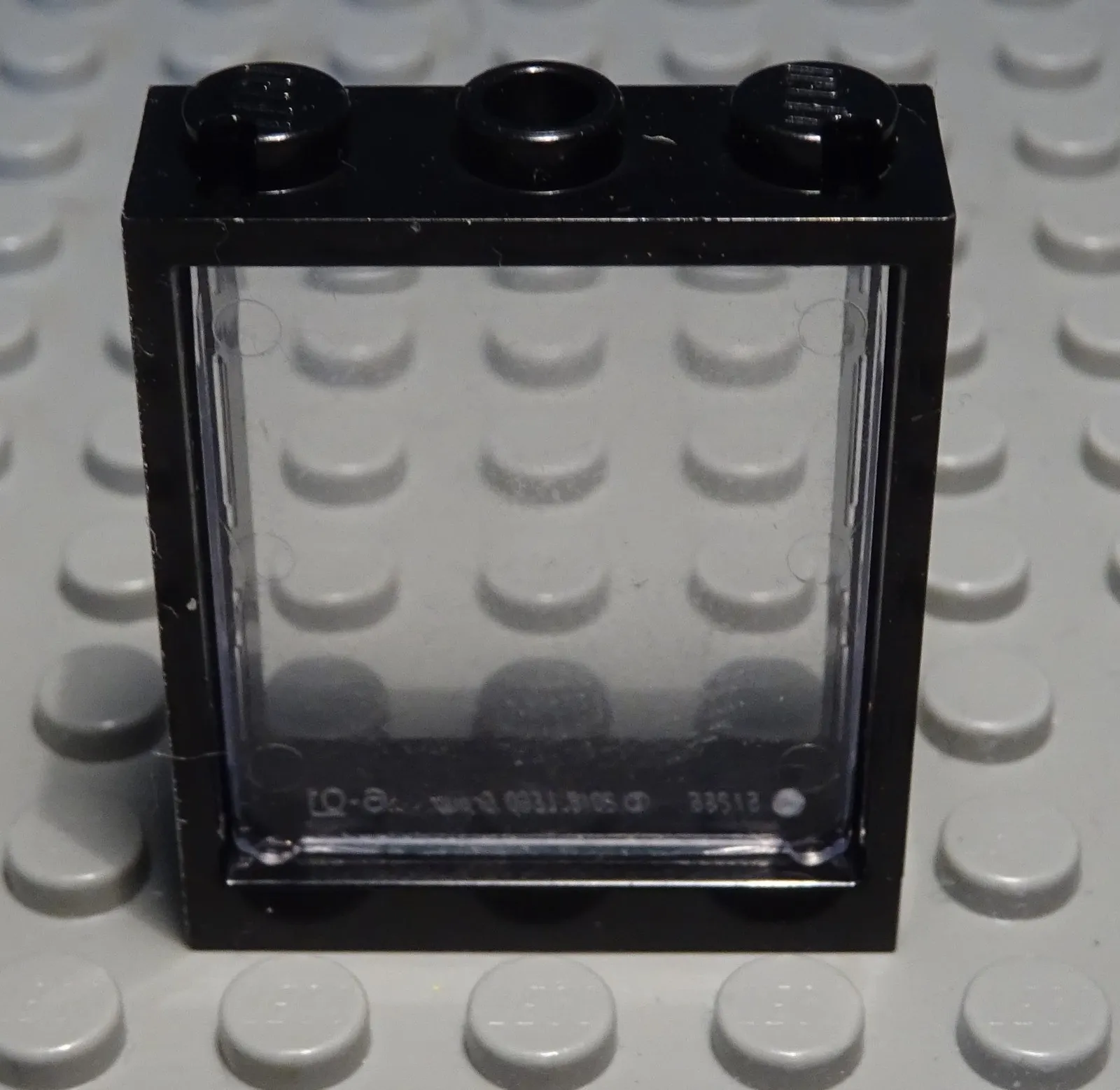 Lego Window 1x3x3 Black with Transparent Disc