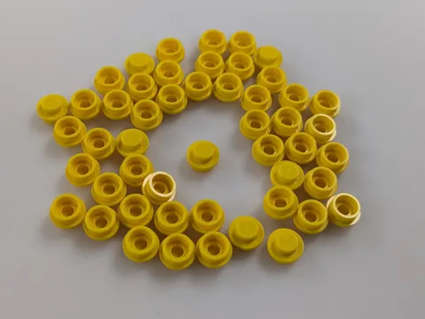 Lego x50 New Yellow Plate Round 1 x 1 Pieces Studs # 4073