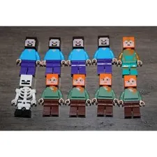 LEGO Minecraft Minifigures Lot of 10 Steve Alex Skeleton Royal Warrior Mixed Set