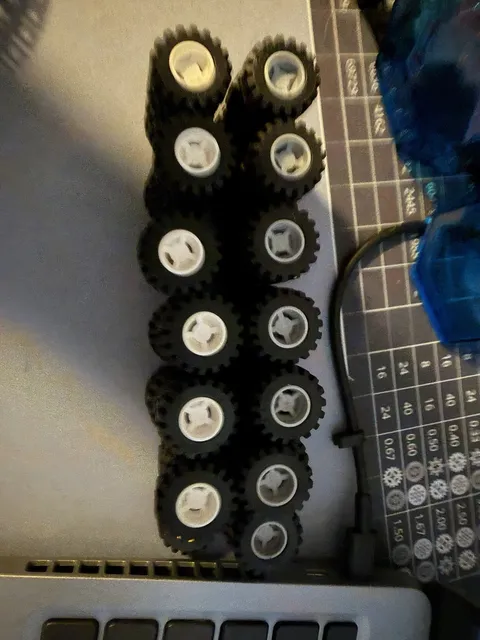 LEGO Lot of 52 Wheels - Hole Notched for Wheels Holder Pin Part #6014b/6015