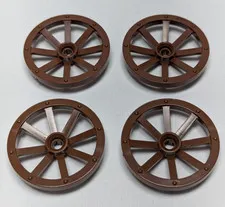 LEGO Reddish Brown Wagon Wheels 4489 Lot of 4
