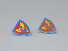 LEGO #41 Dragon blue red yellow 2 shields minifigures 6086 6085 6079 1491