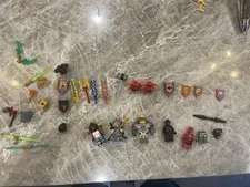 LEGO NEXO KNIGHT Minifigure Lot w/ Weapons Shields & Accessories Plastic