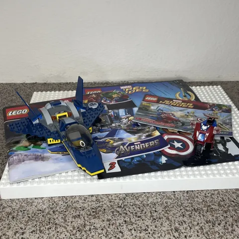 LEGO Marvel Super Heroes Avengers 6868 6865 Quinjet Motorcycle Parts Incomplete