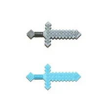 LEGO Minecraft Pixelated Weapon Sword Minifigure Azure Dark Bluish Gray #E-095