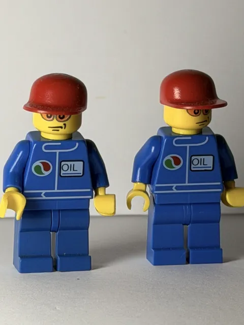 2 LEGO Classic Town Minifigures Vintage Garage Octan Oil  Mechanic City Airport