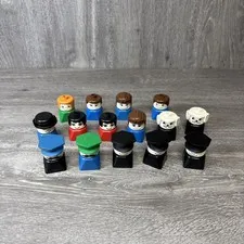 Vintage 1980's DUPLO People LOT of 15 Square Bottom Multicolor