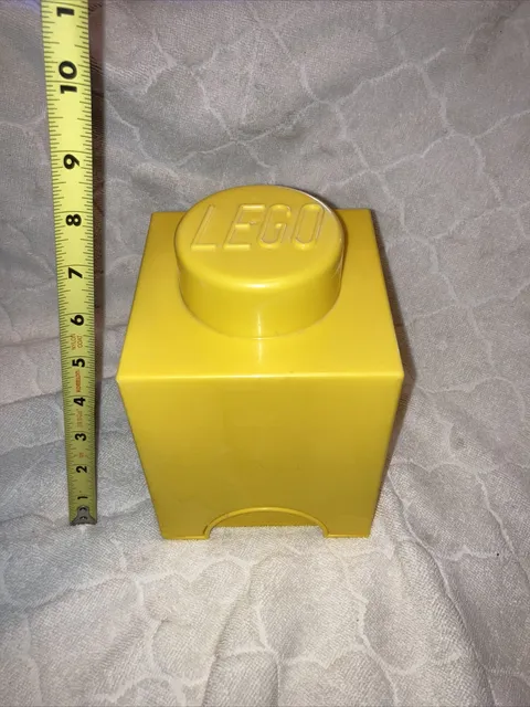 Lego Yellow Block Storage Case 6” Tall Filled With Random Lego Blocks 