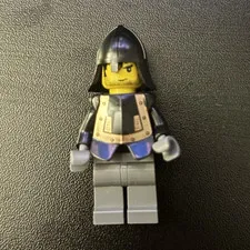 LEGO Plastic Minifigure Figure Gray Outfit & Legs with Black Helmet Breastplate