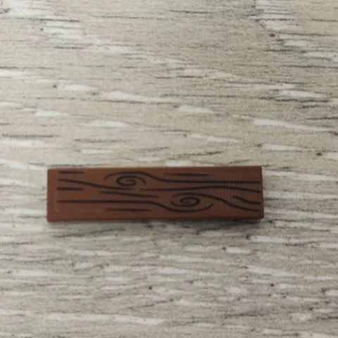 Lego 2431pb0733 Reddish Brown Tile 1 x 4 with Wood Grain Pattern Part Piece