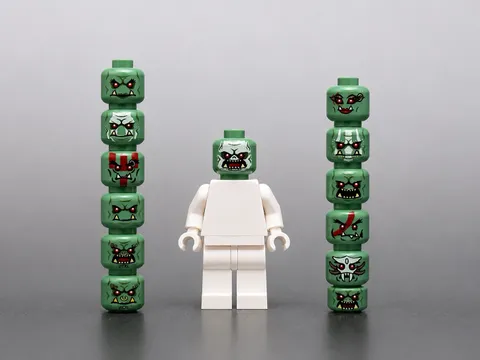 Lego Castle Orc Custom Fantasy Era Minifigure Orc Troll Warrior head x12