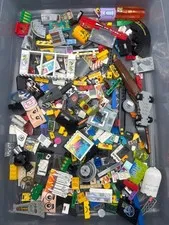 1 lb. and 3oz.  Bulk LEGO pieces with stickers and painted on decals (Lot B)