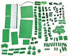 LEGO Green Parts Lot - Baseplates, Wedges, Slopes, Printed Runway Tiles MOC Bulk